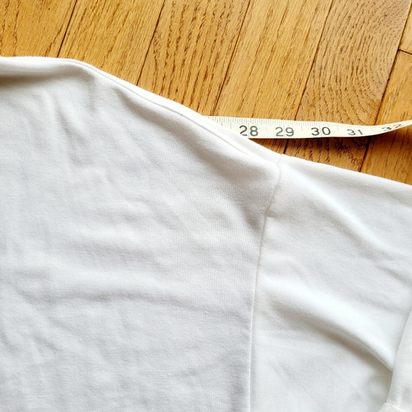 Cabana by Crown & Ivy White Top 3/4 Sleeve Sweatshirt 2X - Picture 6 of 8